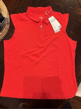 NWT - NIVO Sleeveless Nikki II Polo - Papaya Red